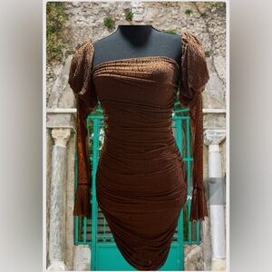 Fashion Nova Chocolate Long Sleeve Dress size S